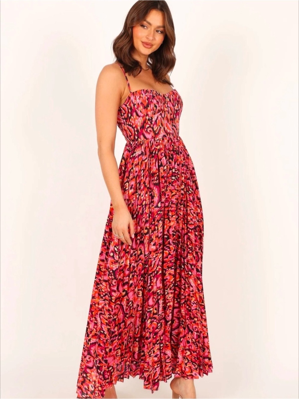 Petal & Pup Achanti Multi-Print Maxi Dress Adjustable Straps Small NWT